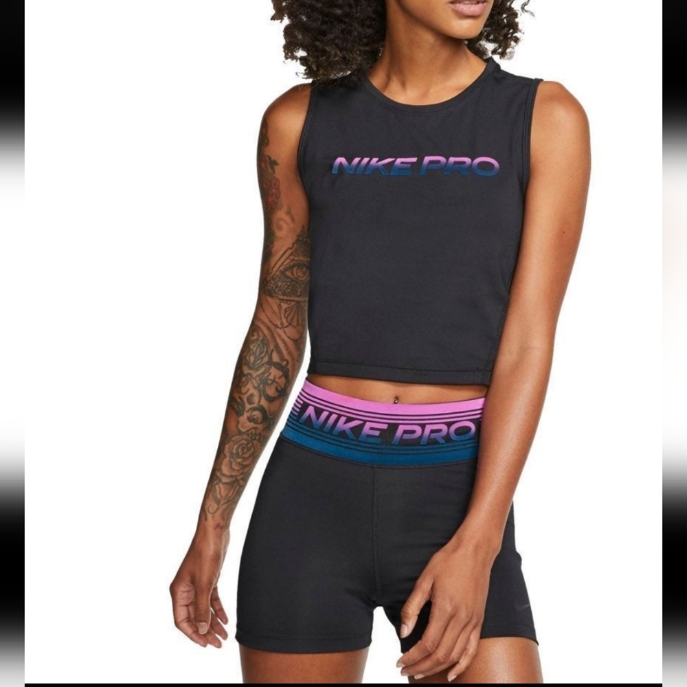 Nike Black Tank Top with Gradient Logo